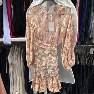 NWT Zimmerman Floral Pink and Cream Dress